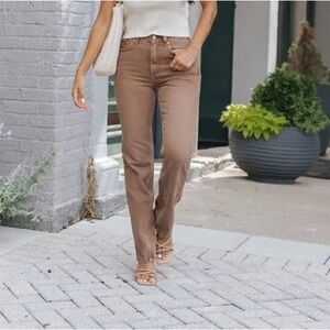 Xena high-rise slim straight jeans